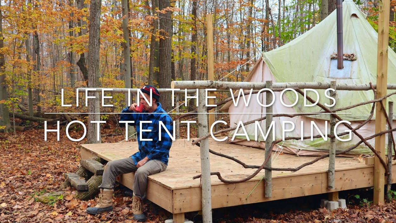 Hot tent life, tent platform railing build