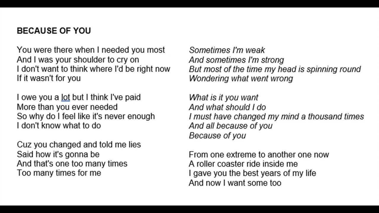 Because of You