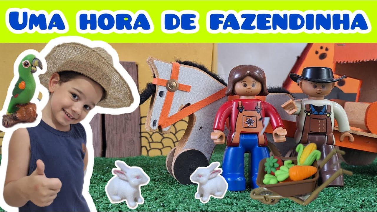 Uma hora de fazendinha de brinquedo.