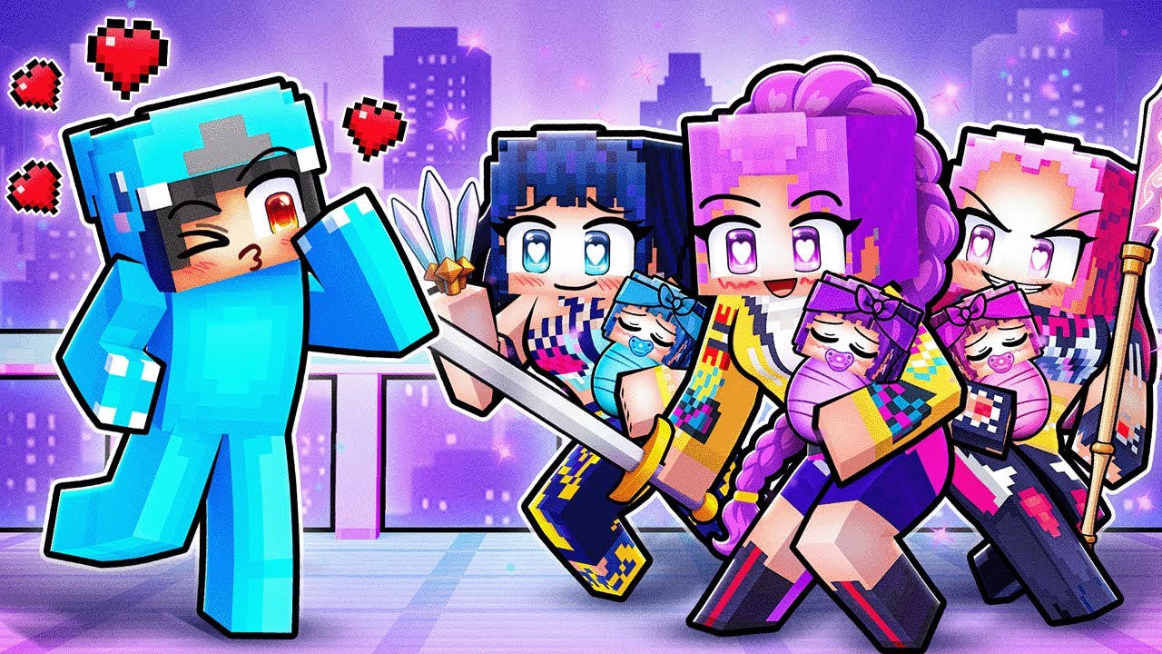 Having a HUNTRIX FAMILY in Minecraft!