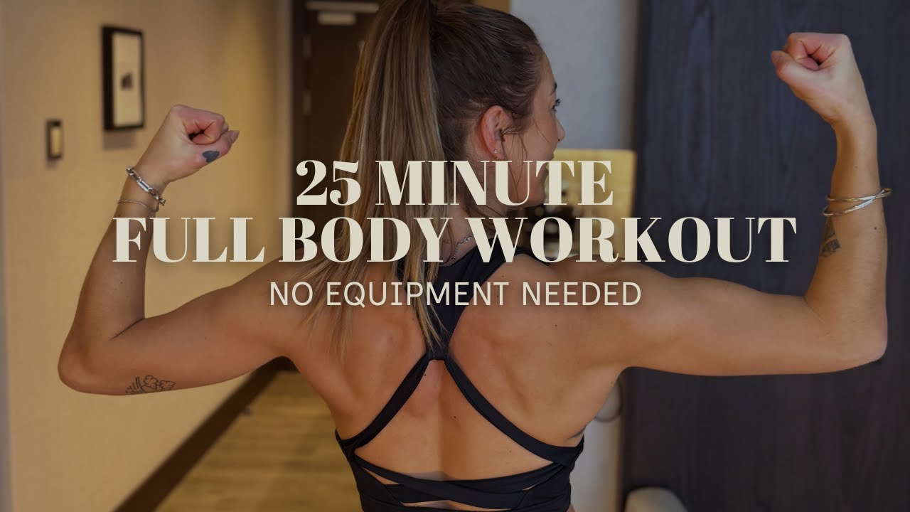 25 MIN FULL BODY WORKOUT | No Equipment | Hotel Room Friendly