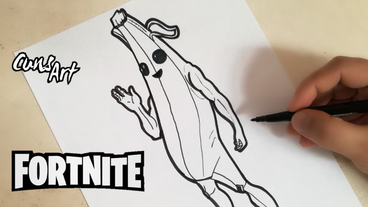 COMO DIBUJAR A PEELY BANANA | FORTNITE | how to draw peely banana