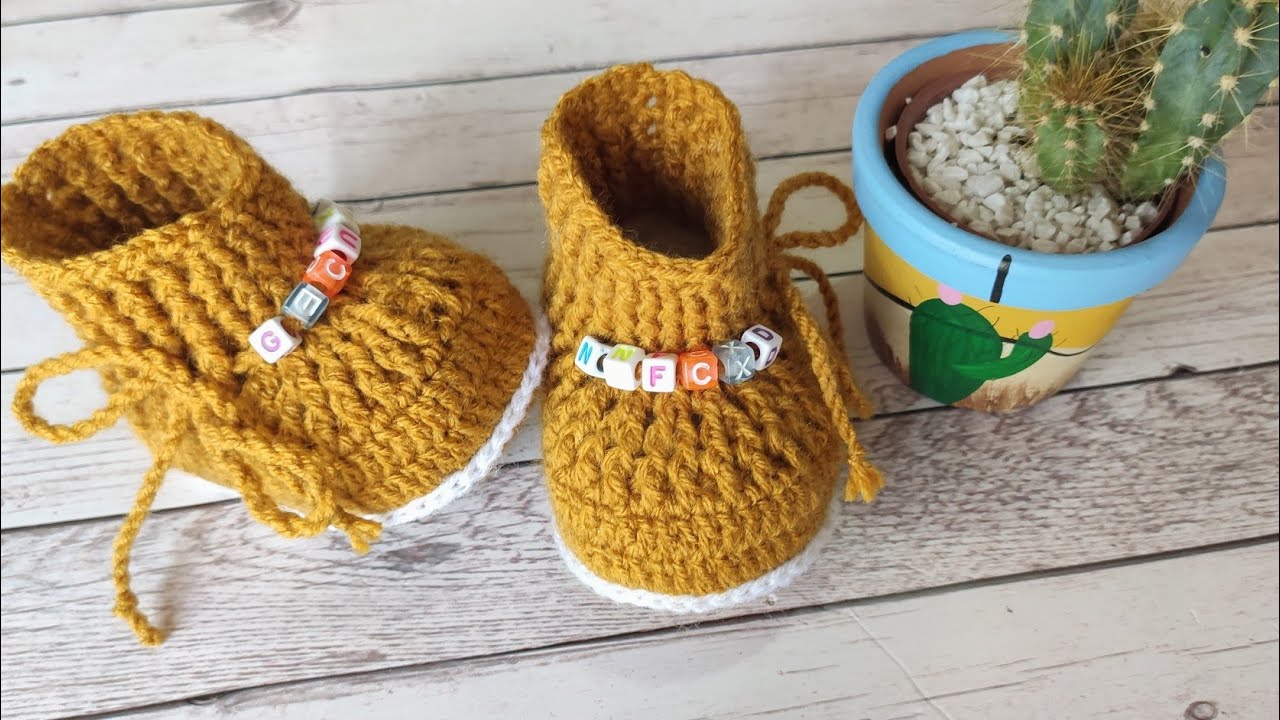 Sapatinho de crochê para bebê 0 a 3 meses aula completa 🥰