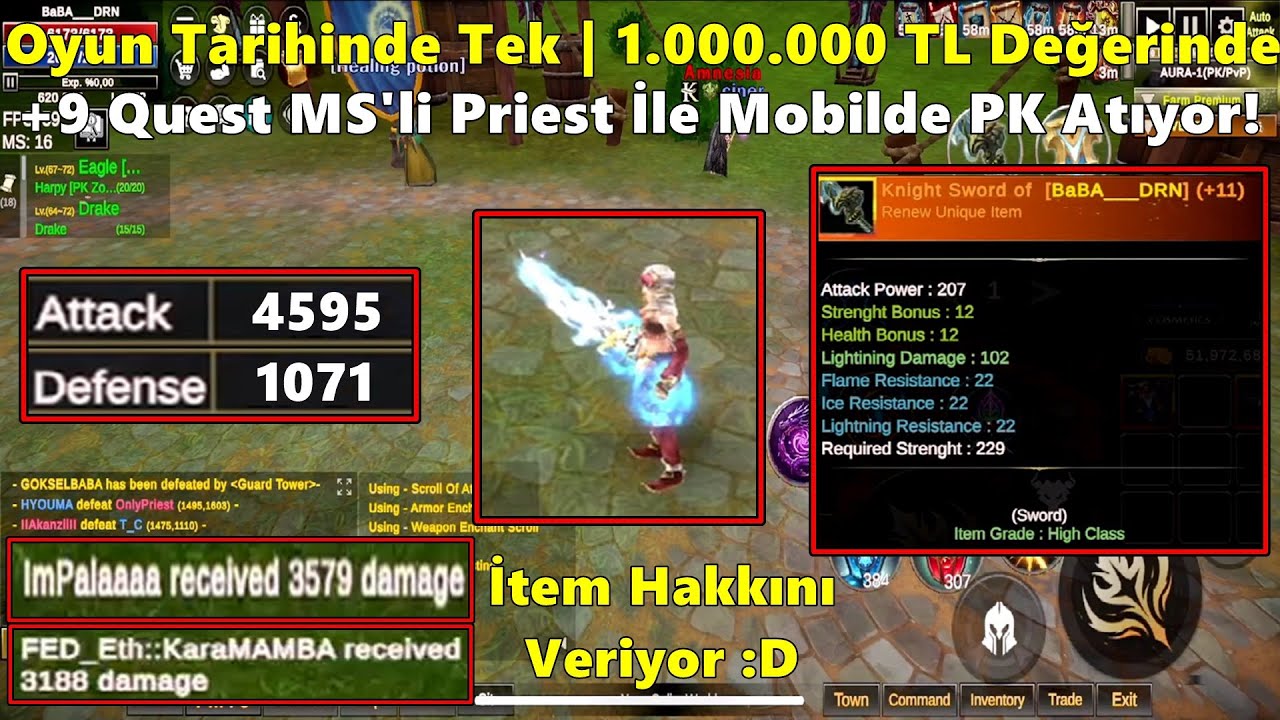 EmirFirarda - Oyun Tarihinde Tek! 1.000.000 TL'lik +9 Quest MS'li Priest İle PK Atıyor! Nowa Online