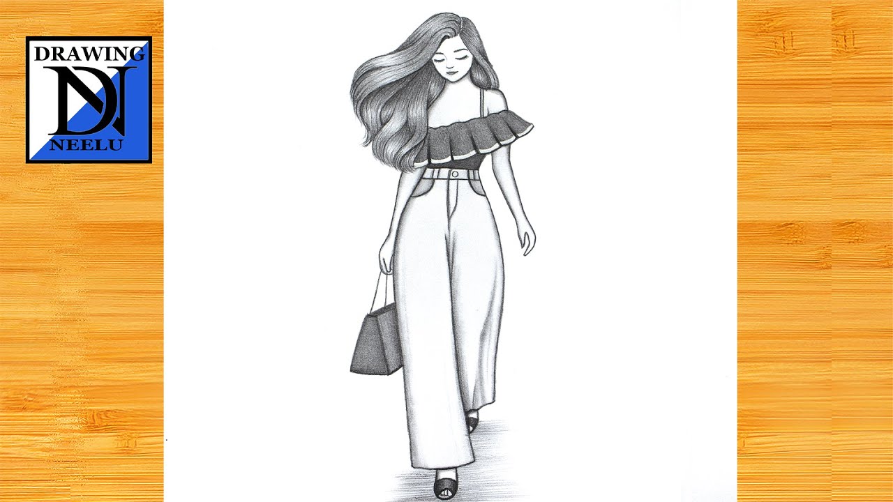 How to Draw a Easy Fashion girl || Pencil Sketch for Beginner || Fashion Girl drawing || Drawing