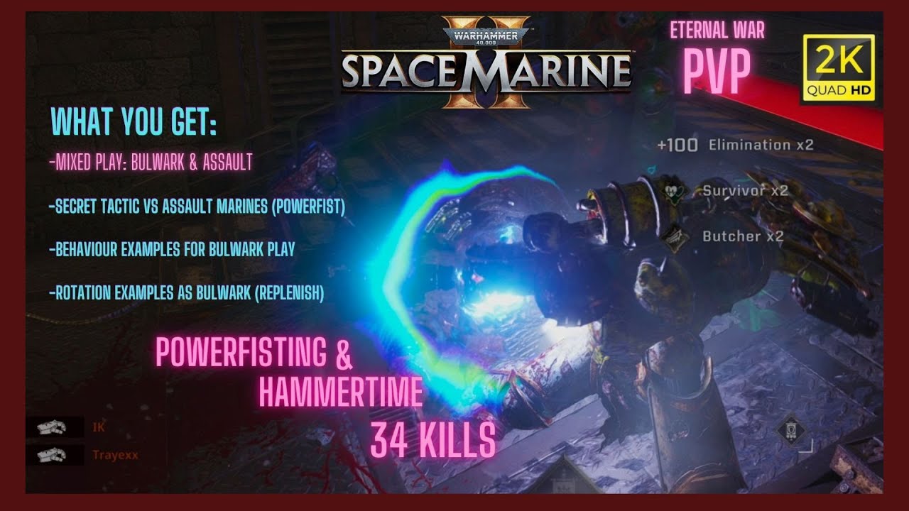 [EN] SPACE MARINE 2 PVP - 34 Kills Bulwark & Fist Gameplay (feat. Assault Marine as well)  #pvp