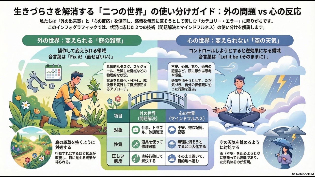 外の世界の問題解決と心の世界の問題解決