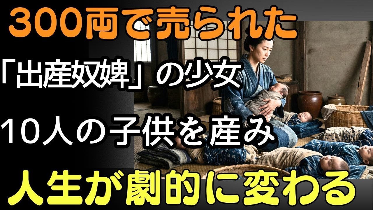 300両で売られた少女…“出産奴隷”として生きた江戸の闇。10人を産んだその先に待っていた運命とは」  人生の教訓