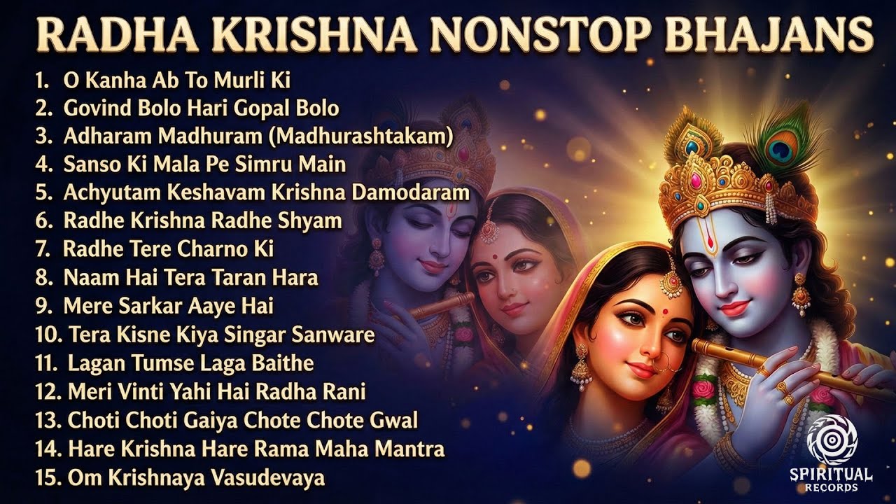 1 Hour Non Stop Krishna Bhajans | Radha Krishna Morning Songs for Peace & Good Energy #bhaktijukebox