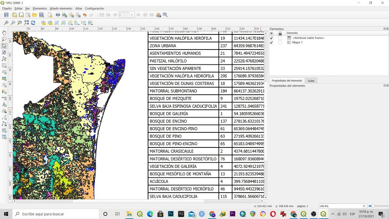 Practica Mapa de vegetación Serie III y VI de INEGI con QGIS