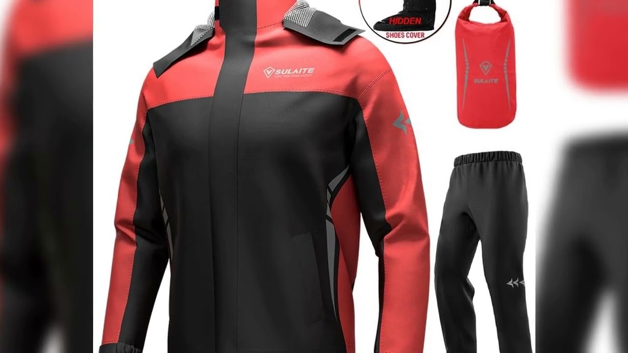 A must-have product! SULAITE Motorcycle Raincoat Suits Men Waterproof Rain Gear Rain Jacket Reflec