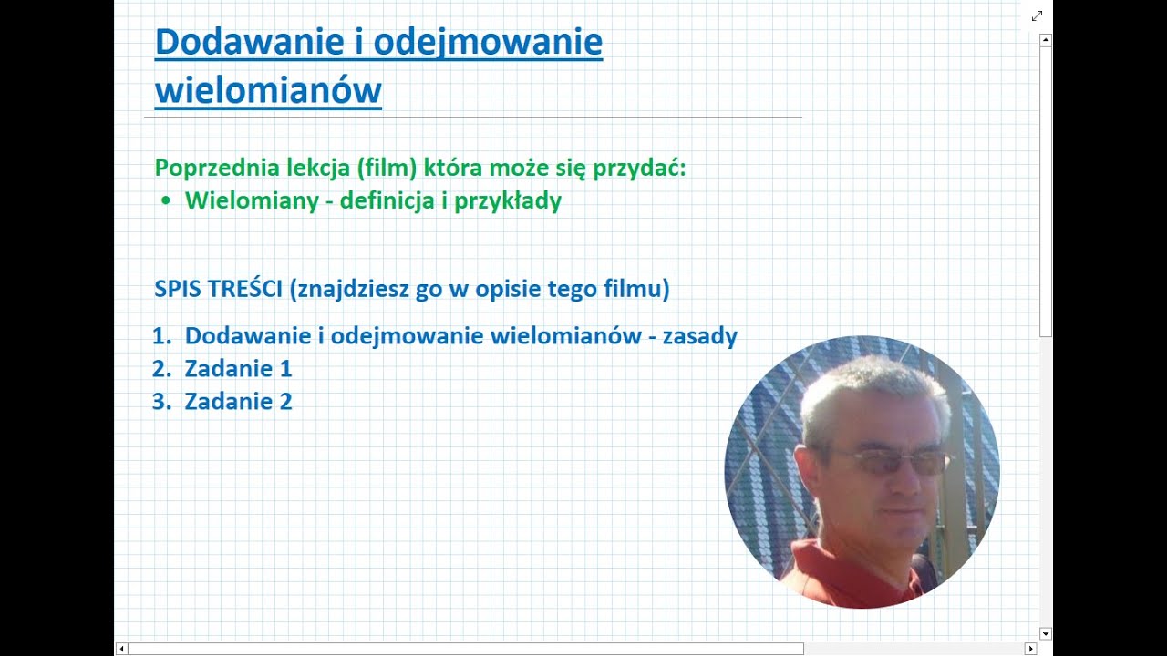 Dodawanie i odejmowanie wielomianów - Matematyka Liceum i Technikum