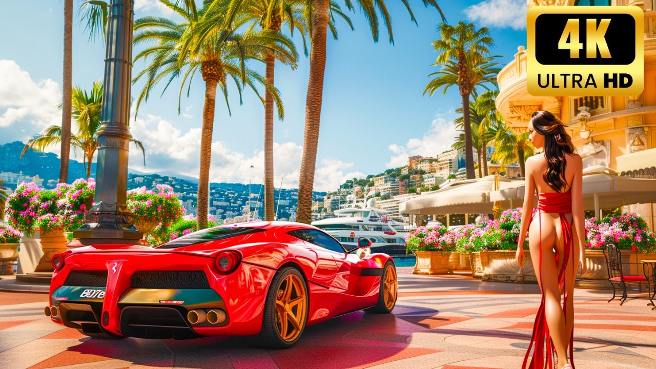 Монако: самая роскошная страна Европы|Казино Монте-Карло|Прогулка 4k