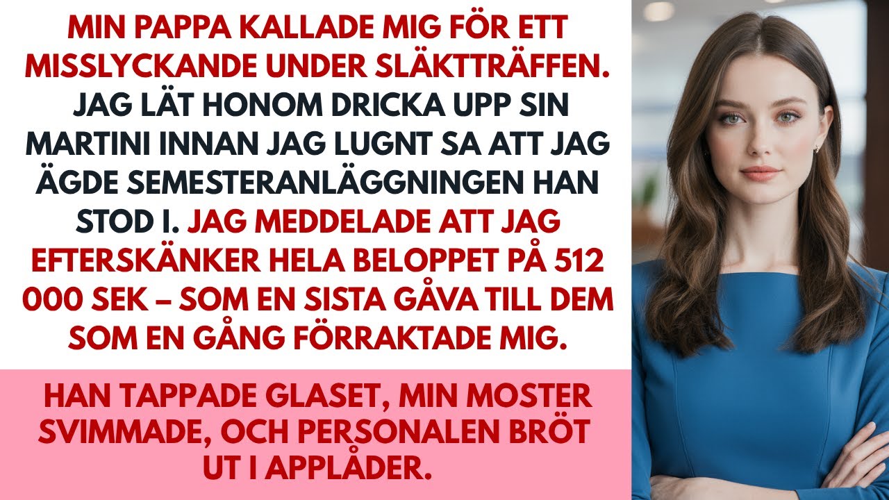 Min pappa kallade mig en skam på släktträffen — tills värden avslöjade att jag äger hela resorten.