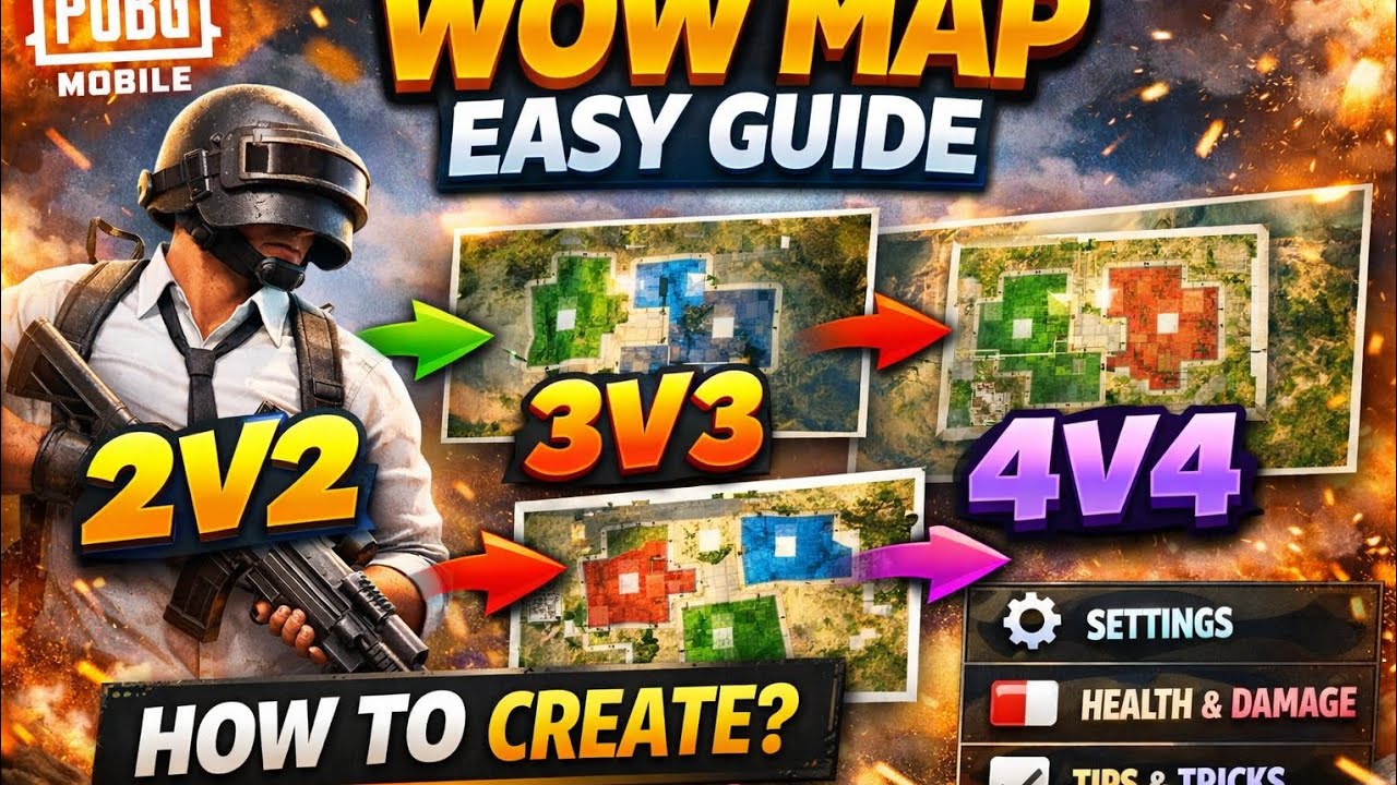 2v2 ,3v3,4v4 wow map setting pubg mobile