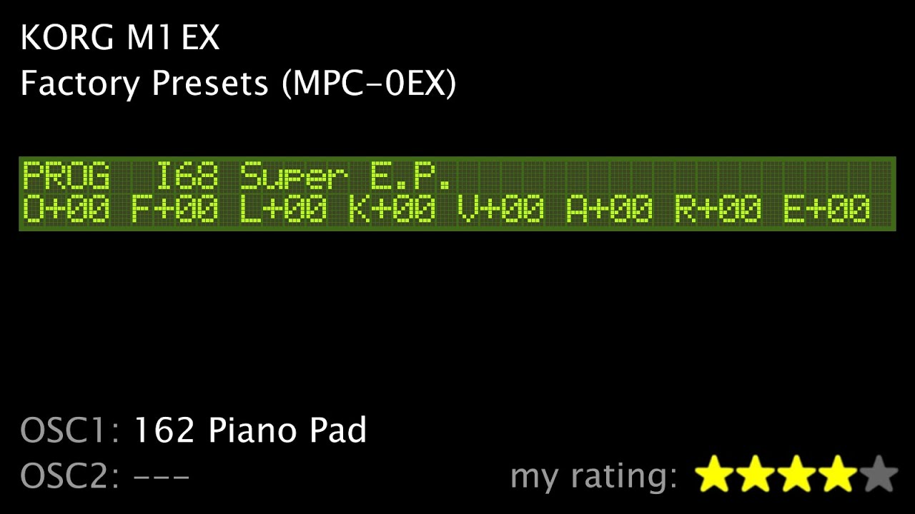 KORG M1 EX Factory Presets (MPC-0EX) Part 3/4