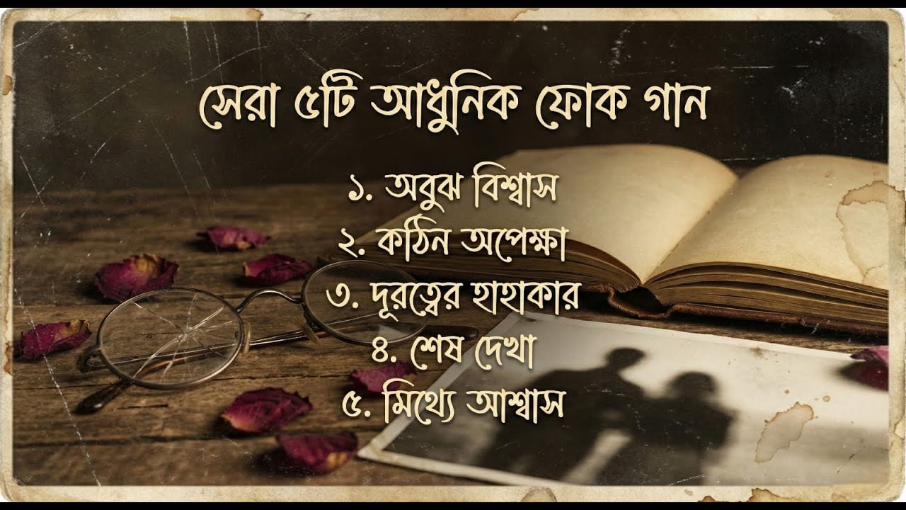 হৃদয় ছোঁয়া সেরা ৫টি আধুনিক ফোক গান | Top 5 Heart touching Bangla Sad Songs Lyrical Video