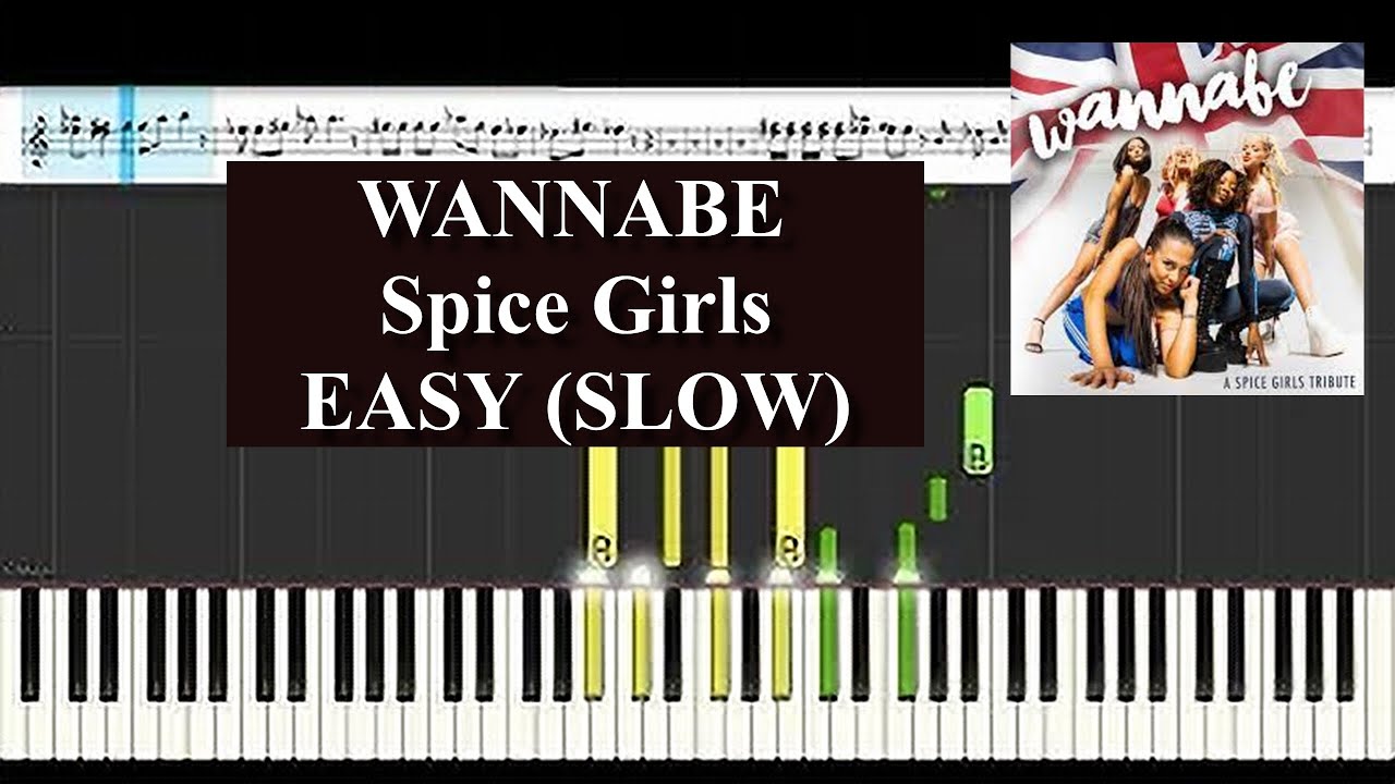 WANNABE - SPICE GIRLS | EASY PIANO TUTORIAL (SLOW) || WITH MUSIC SHEET