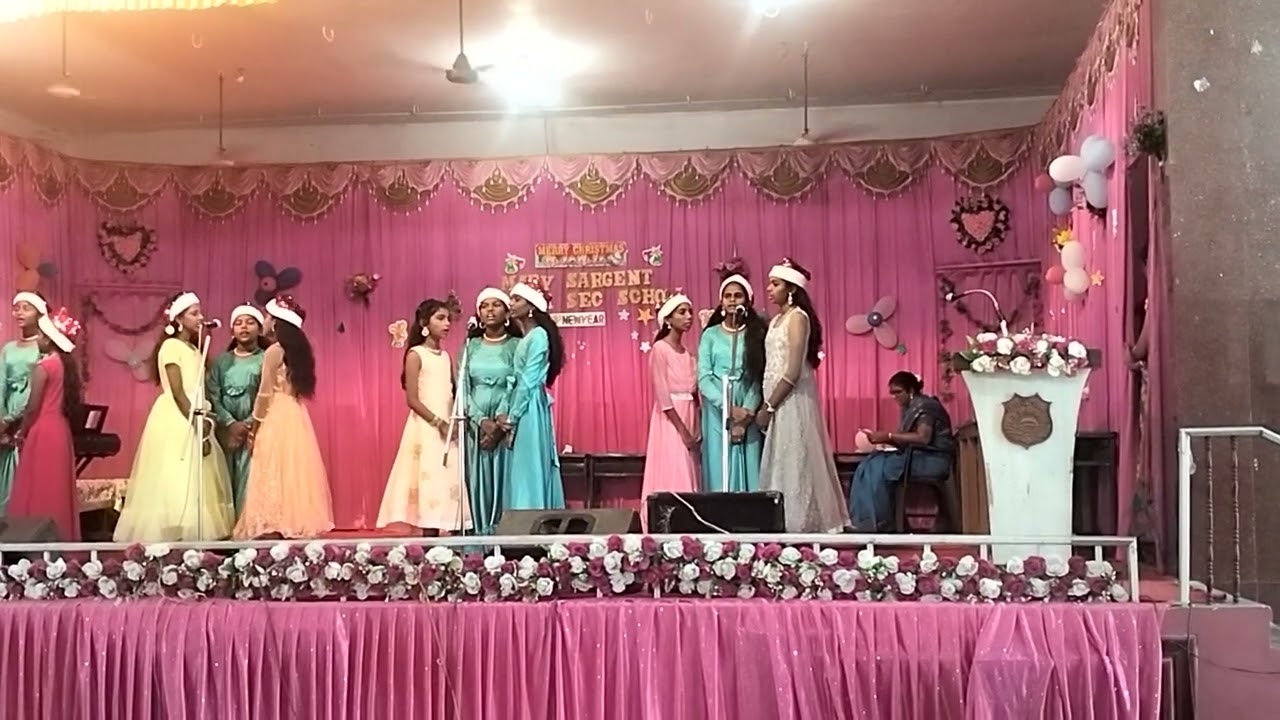 Mary Sargent girls hr sec school, Palayamkottai. Christmas celebration 6 to 8 Girls song.