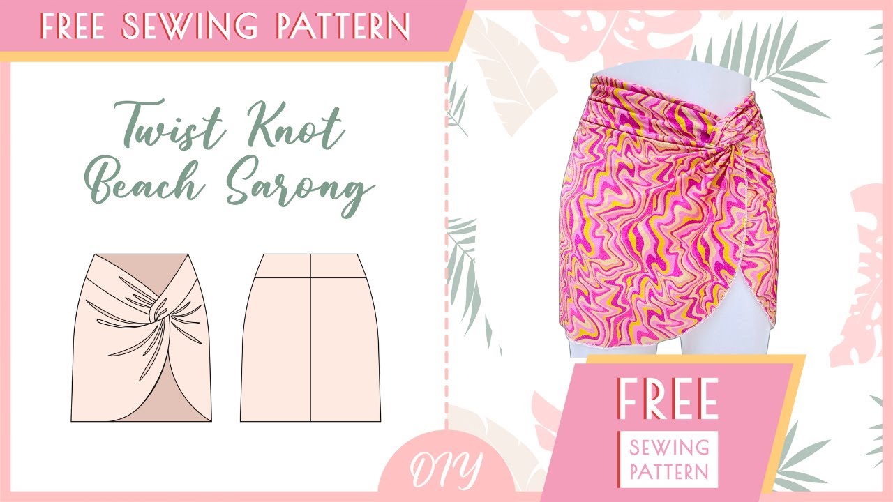 ~ FREE SEWING PATTERN | DIY Twist Knot Beach Sarong ~