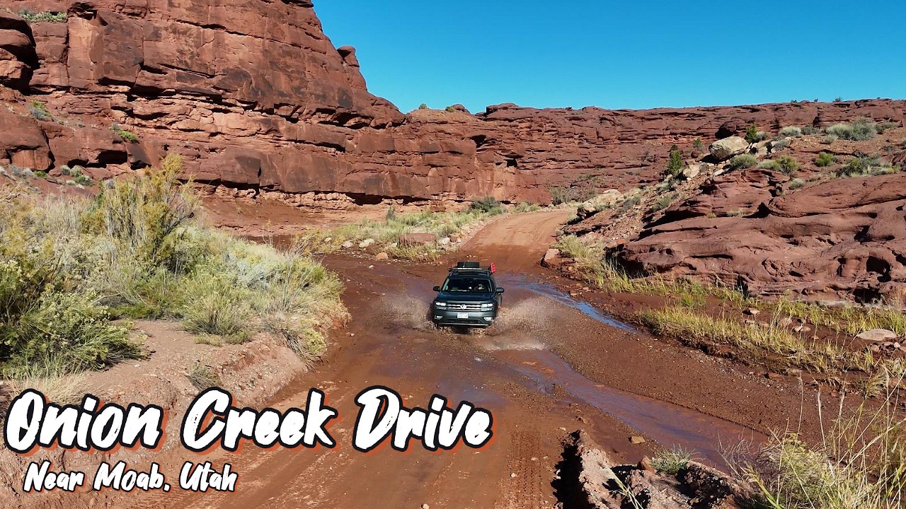 Driving Scenic Onion Creek Trail - Moab, Utah || Drone & Drive Highlights + Full Drive Up and Back