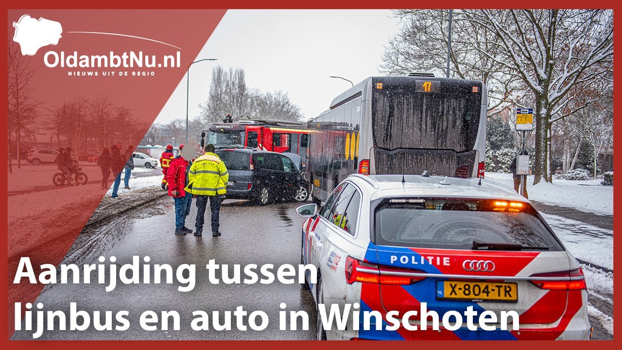 Aanrijding tussen lijnbus en auto in Winschoten