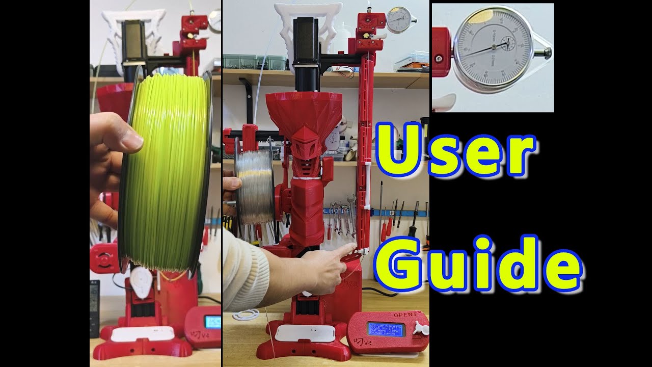 MAKE your 3D printing filament usage guide【DIU V4】Desktop 3d printing filament extruder