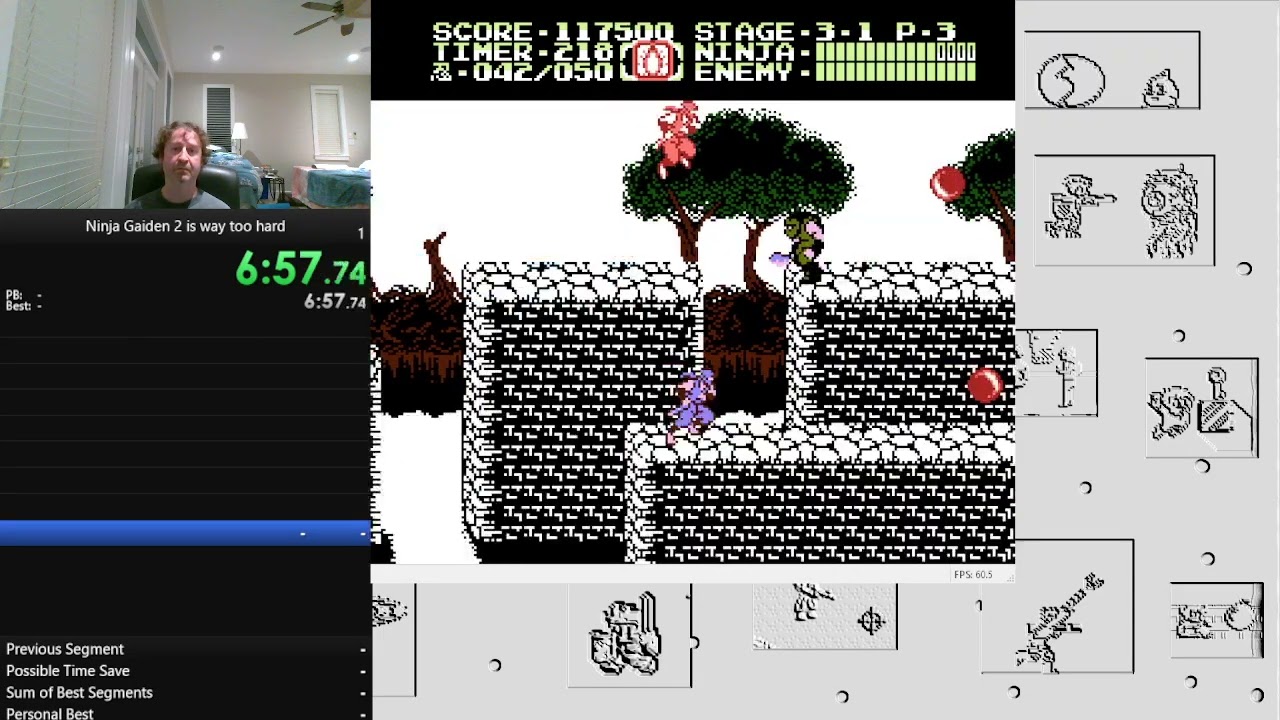 Ninja Gaiden 2. NES speedrun personal best - 42:06
