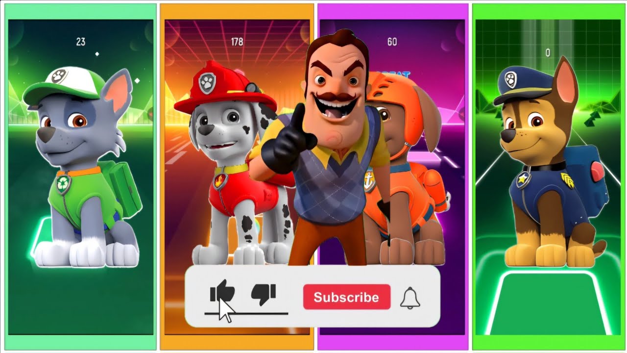 Tiles Hop — Coffin Dance. Paw Patrol Heroes. 