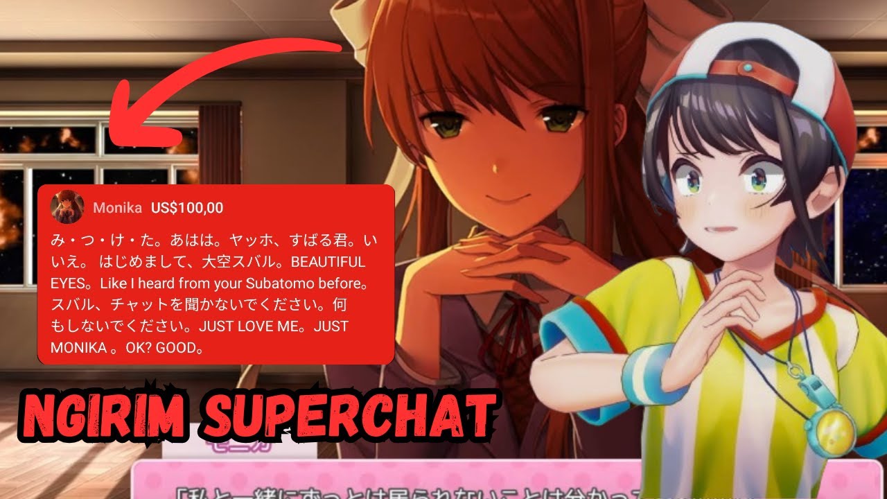 Reaksi Histeris Subaru Ketika Monika Ngirim Superchat | Hololive | Oozora Subaru | DDLC