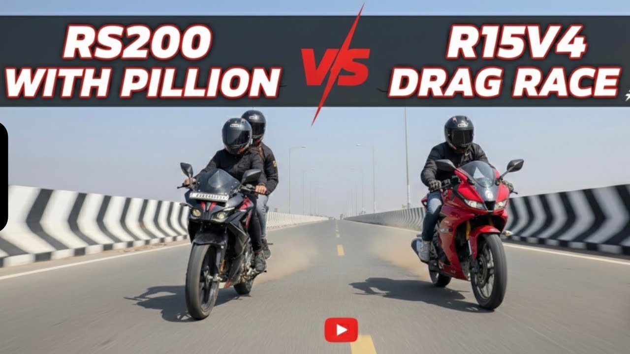 Rs200 with pillion vs R15v4 Drag race🚀