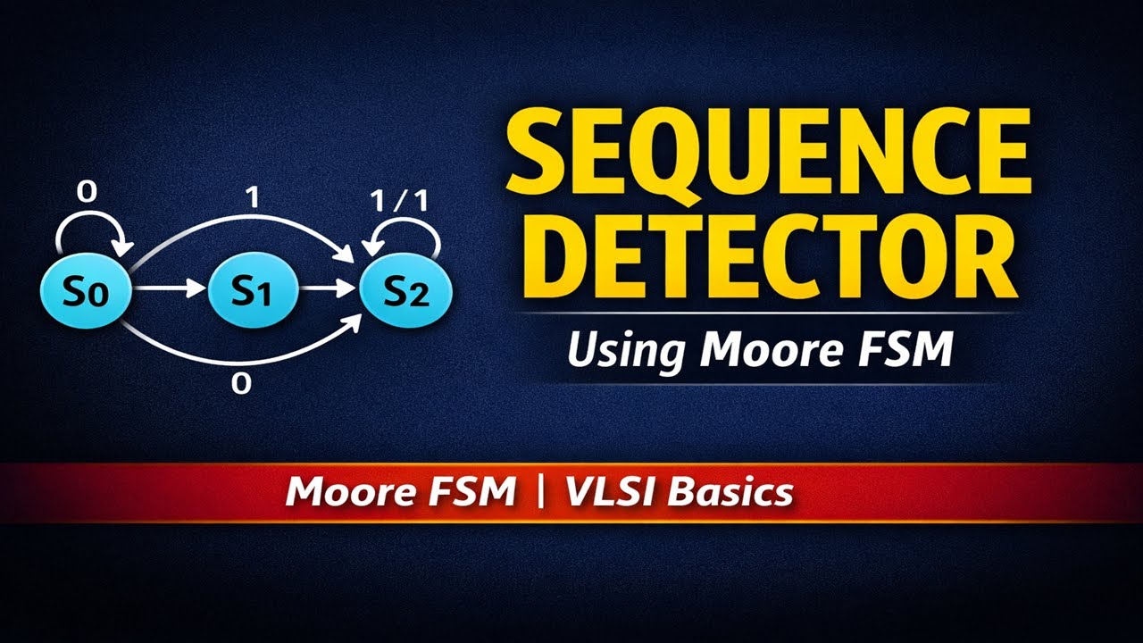 Design of Sequence Detector Using Moore FSM | Digital Electronics | VLSI Basics