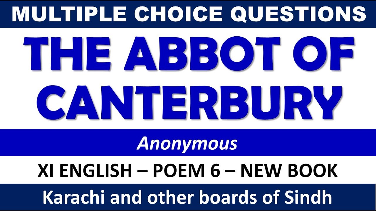 The Abbot of Canterbury | MCQs