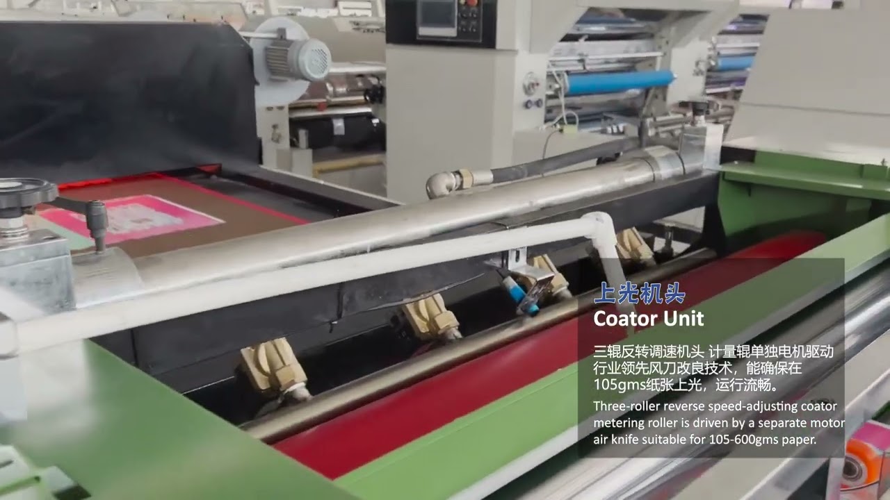 AUTOMATIC UV OIL AND WATER BASED OIL VARNISHING -MACHINE WITH AIR KNIFE