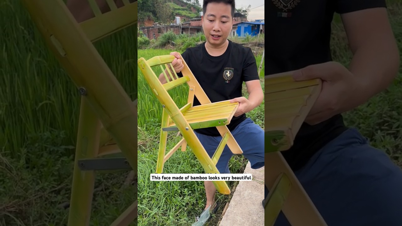 This chair made of bamboo looks very beautiful