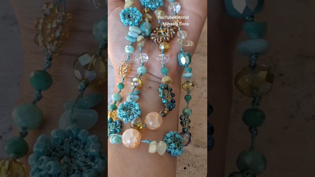 Bellissima Collana Originale con tutorial YouTube. Crochet creations Mihaela Coca.
