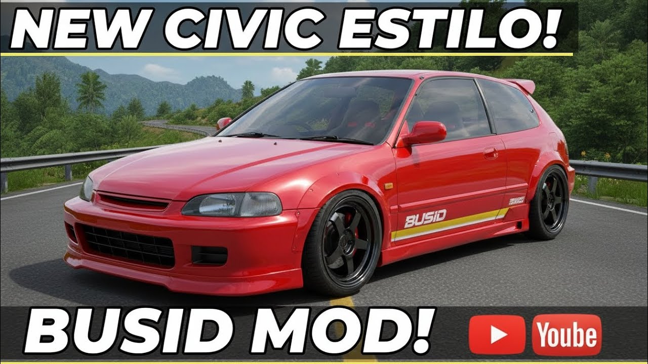MOD BUSSID Civic Estilo Keren Abis! Drag Race & Free Ride Paling Realistis Bus Simulator Indonesia