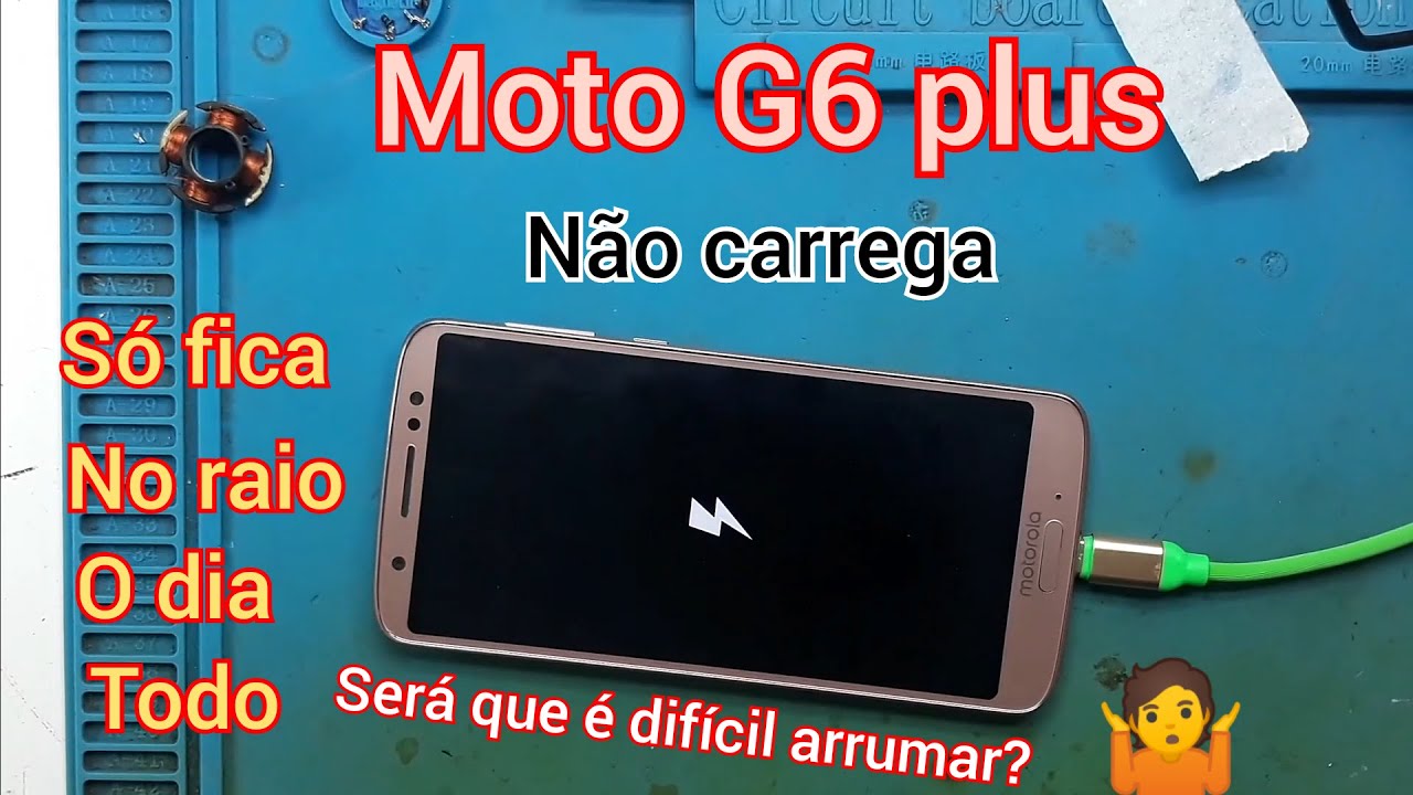Moto g6 não carrega só aparece o raio de carga..  resolvido 🔋⚡⚡⚡👍