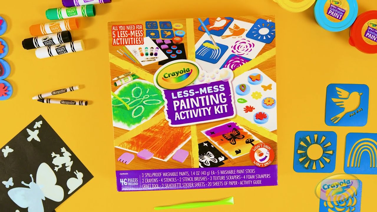 Crayola Less Mess Painting Activity Kit || Crayola Product Demo