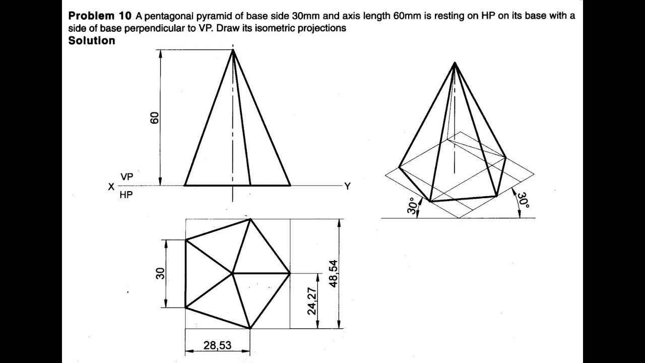 ISOMETRIC PROJECTION P10 PENTAGONAL PYRAMID