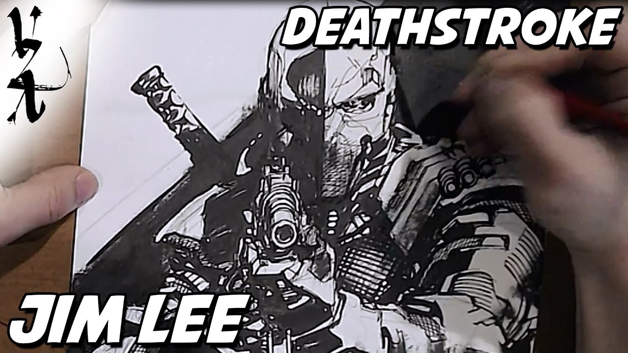 Jim Lee drawing Deathstroke