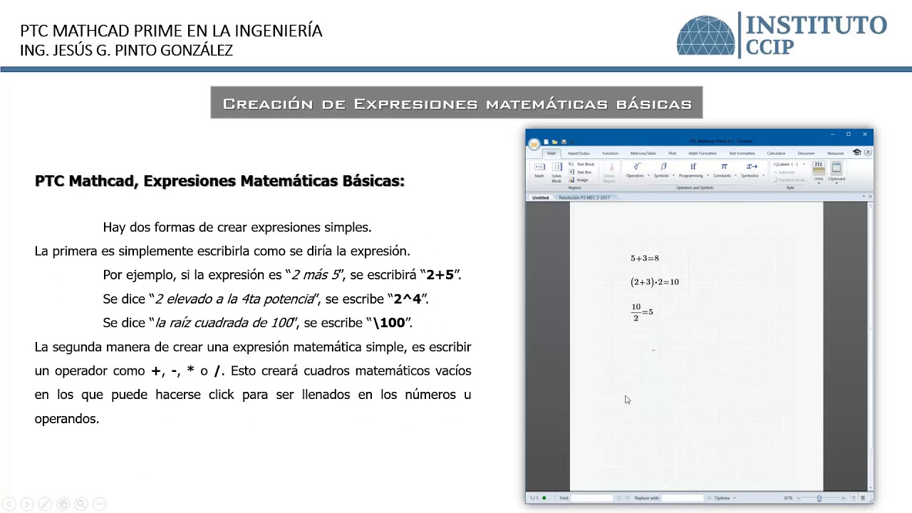CURSO: MATHCAD PRIME EN LA INGENIERÍA (1-5)