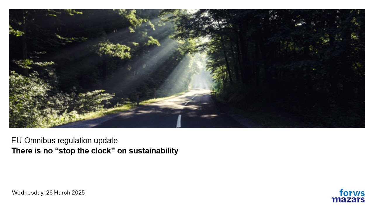 Omnibus update - There's no 'Stop the Clock' on Sustainability