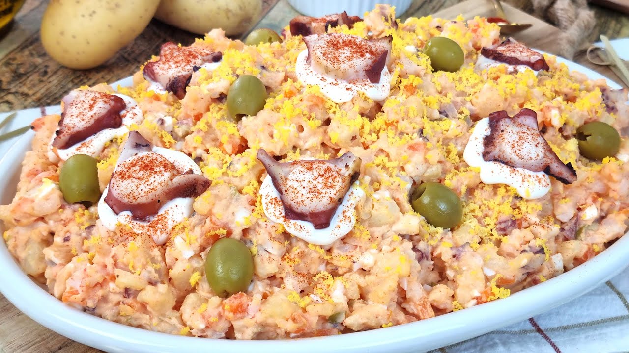 😎🌴Probablemente, la Ensaladilla de Pulpo Más Deliciosa que Hayas Probado