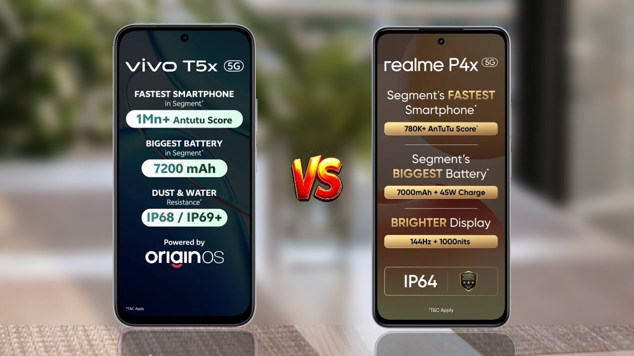 Vivo T5X против Realme P4X