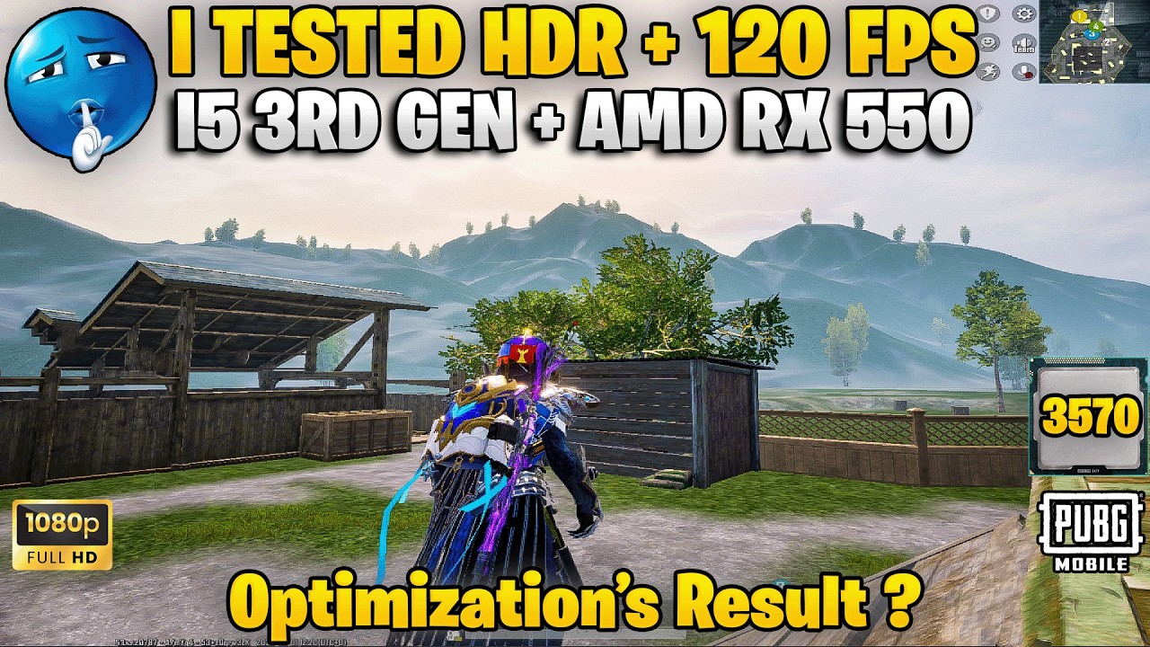 HDR 120FPS 2K 2048x1536 PUBG MOBILE | i5 3rd + RX 550 | MAXIMUM GRAPHICS GAMEPLAY | GAMELOOP 32BIT