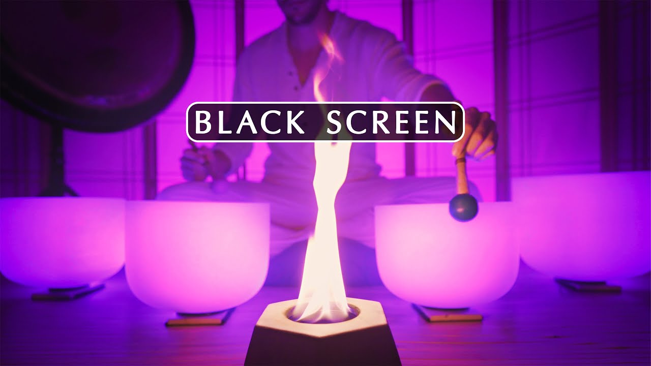 **MUSIC FOR GOOD DREAMS** Black Screen | Crystal Singing Bowls for Positive Energy