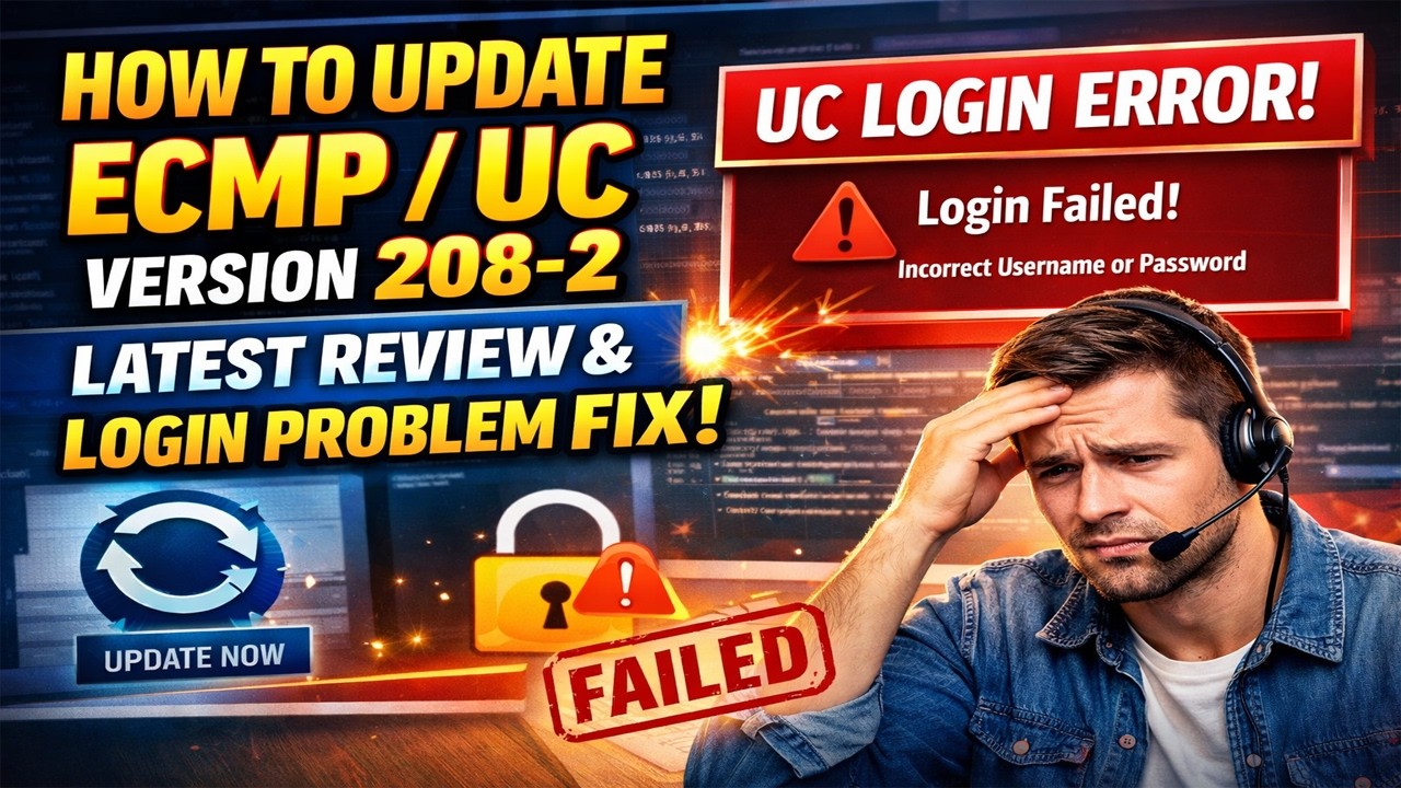 ECMP UC Version 208-2 Most Latest Update | UC Login Error Fix | Step By Step Guide