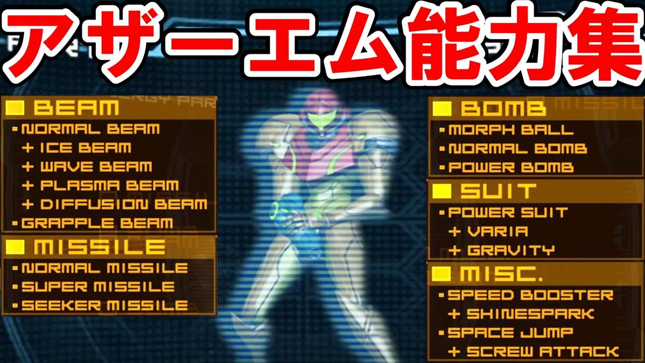 【メトロイドアザーエム】全14種パワーアップアビリティー(アイテム)集