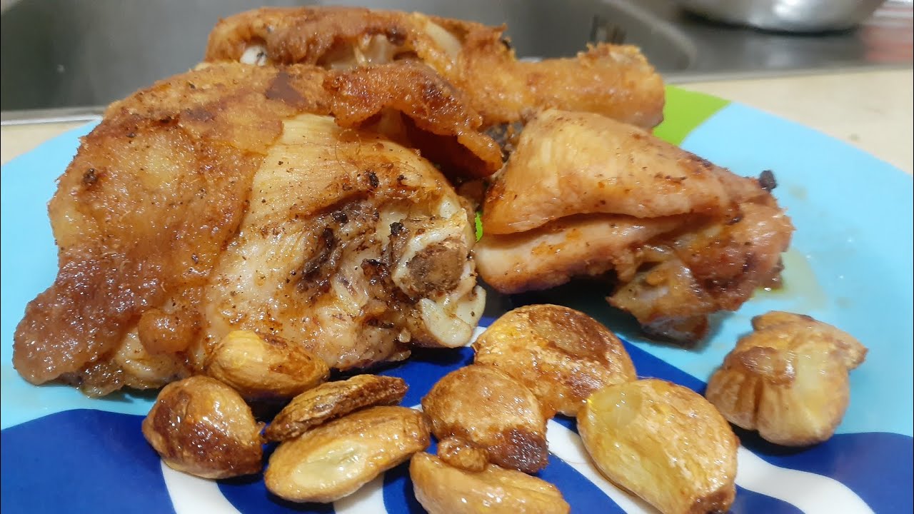 🔴POLLO  FRITO  SIN  ACEITE  CON AJO (pollo saludable)😋